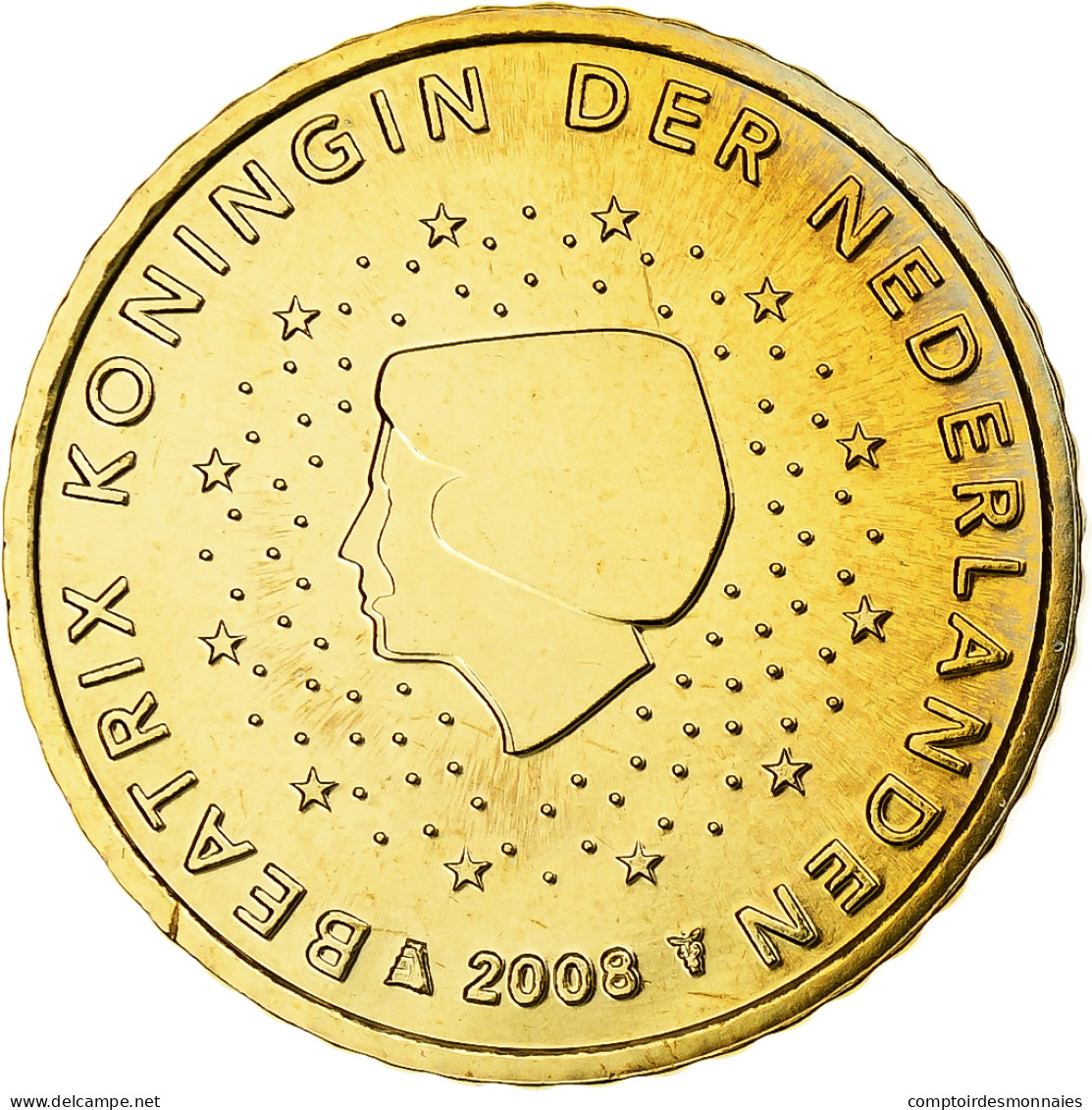 Pays-Bas, Beatrix, 50 Euro Cent, 2008, Utrecht, BU, SPL+, Or Nordique, KM:239 - Paises Bajos