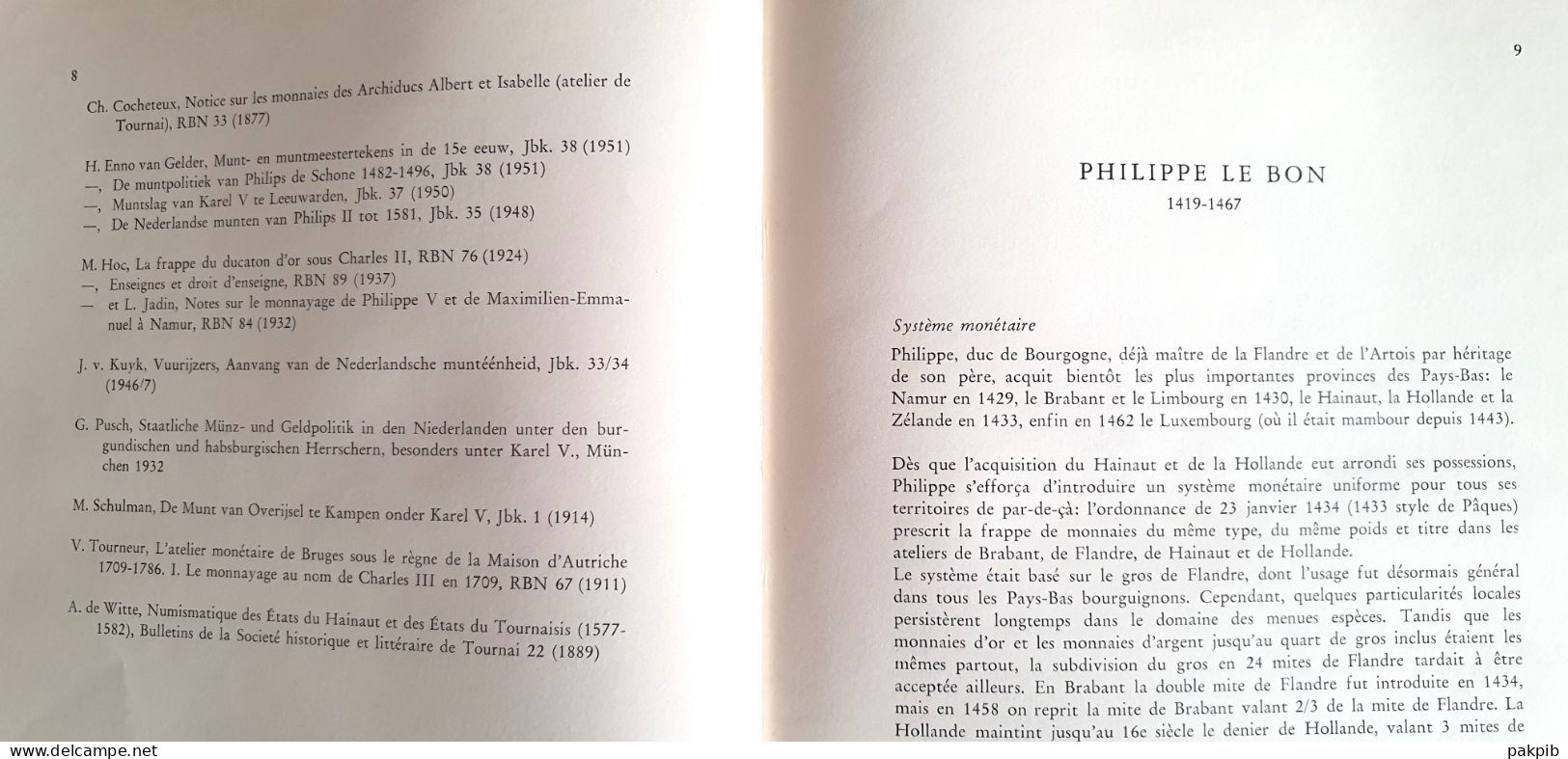 RARE - MONNAIES DES PAYS BAS BOURGUIGNONS ET ESPAGNOLS de 1434 à1713 + SUPPLEMENT (voir scans)