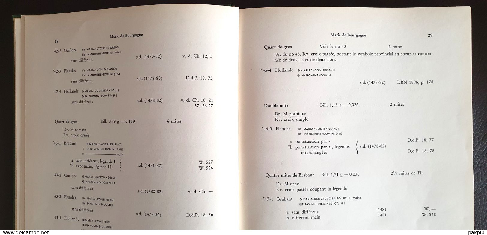 RARE - MONNAIES DES PAYS BAS BOURGUIGNONS ET ESPAGNOLS de 1434 à1713 + SUPPLEMENT (voir scans)