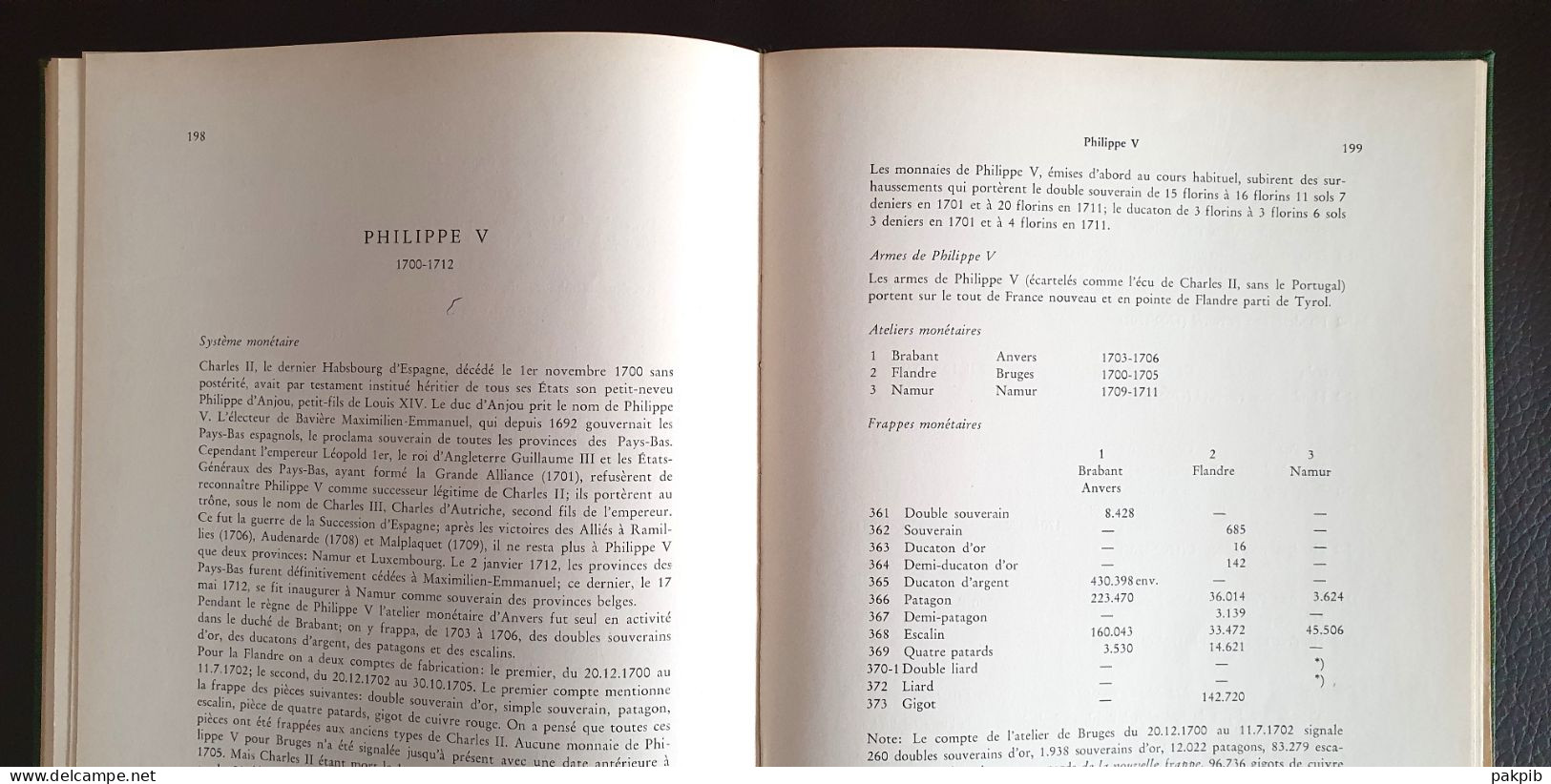 RARE - MONNAIES DES PAYS BAS BOURGUIGNONS ET ESPAGNOLS de 1434 à1713 + SUPPLEMENT (voir scans)