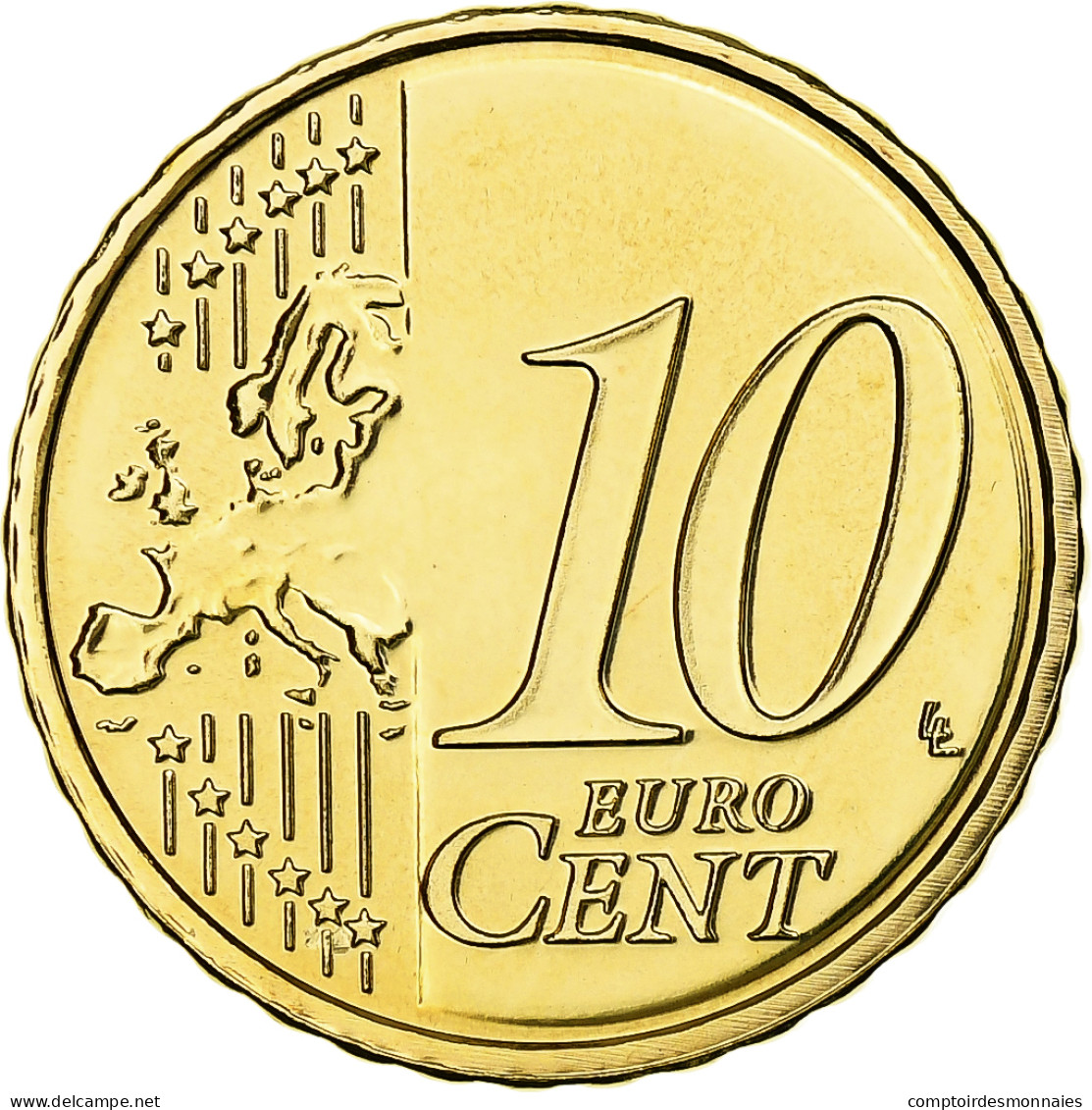 Pays-Bas, Beatrix, 10 Euro Cent, 2008, Utrecht, BU, SPL+, Or Nordique, KM:237 - Niederlande