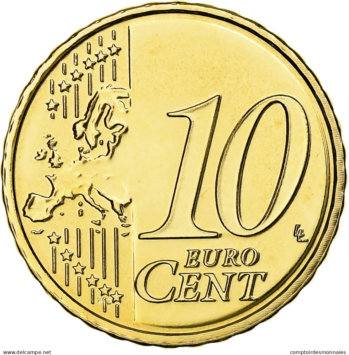 Pays-Bas, Beatrix, 10 Euro Cent, 2008, Utrecht, BU, SPL+, Or Nordique, KM:237 - Paesi Bassi