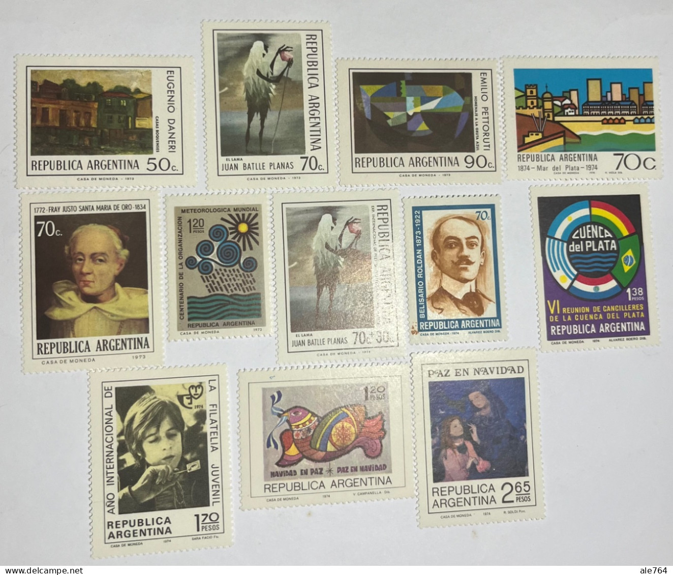 Argentina 1974 12 MNH Stamps Complete Sets. - Unused Stamps