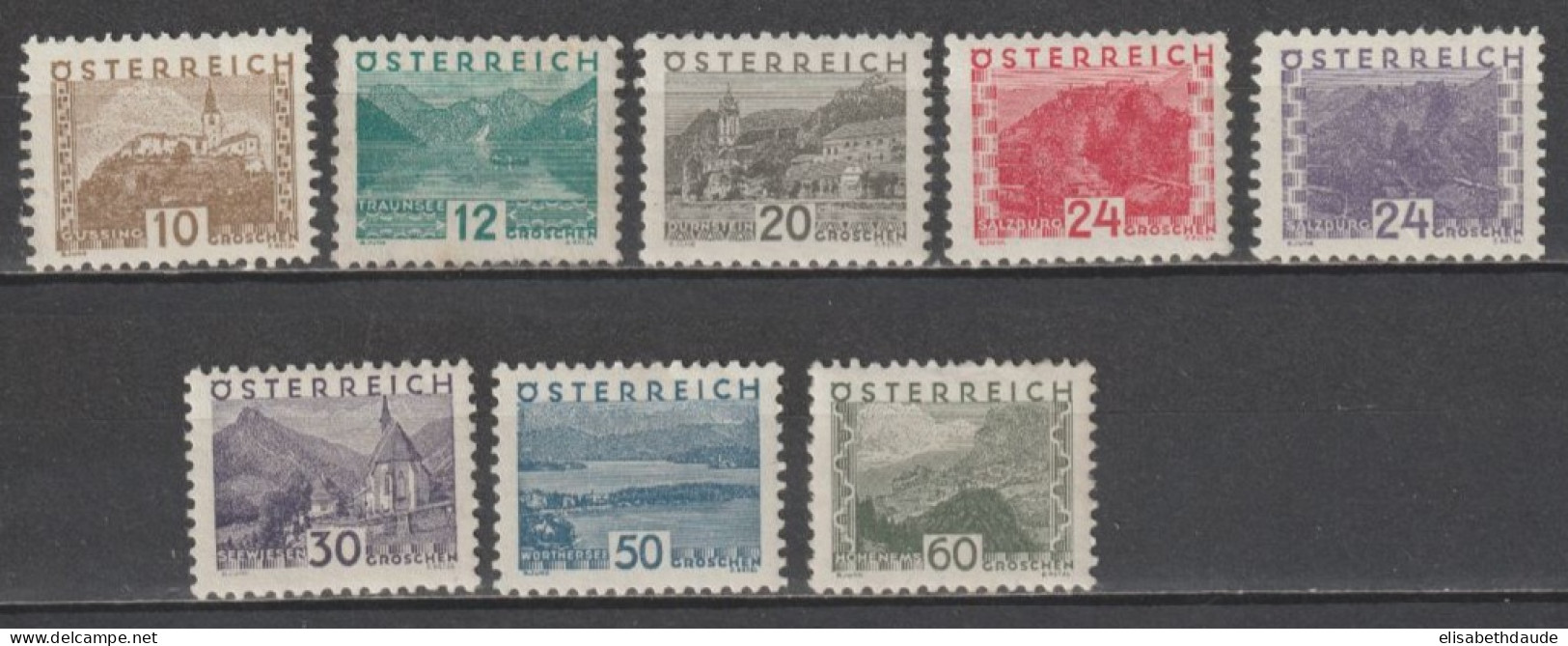 AUTRICHE - 1932 - YVERT N° 405+408+410 ** MNH + 406+409+411+416+417 * MLH - COTE = 156.5 EUR - Ungebraucht