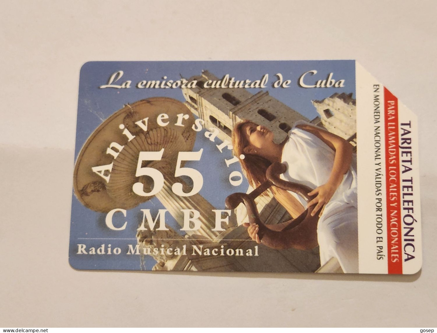 CUBA-(CU-ETE-URM-035)-55 Aniversario De CMBF Radio -URMET-(55)-(5.00 Pesos)-(502589842)-used Card+1card Prepiad Free - Cuba