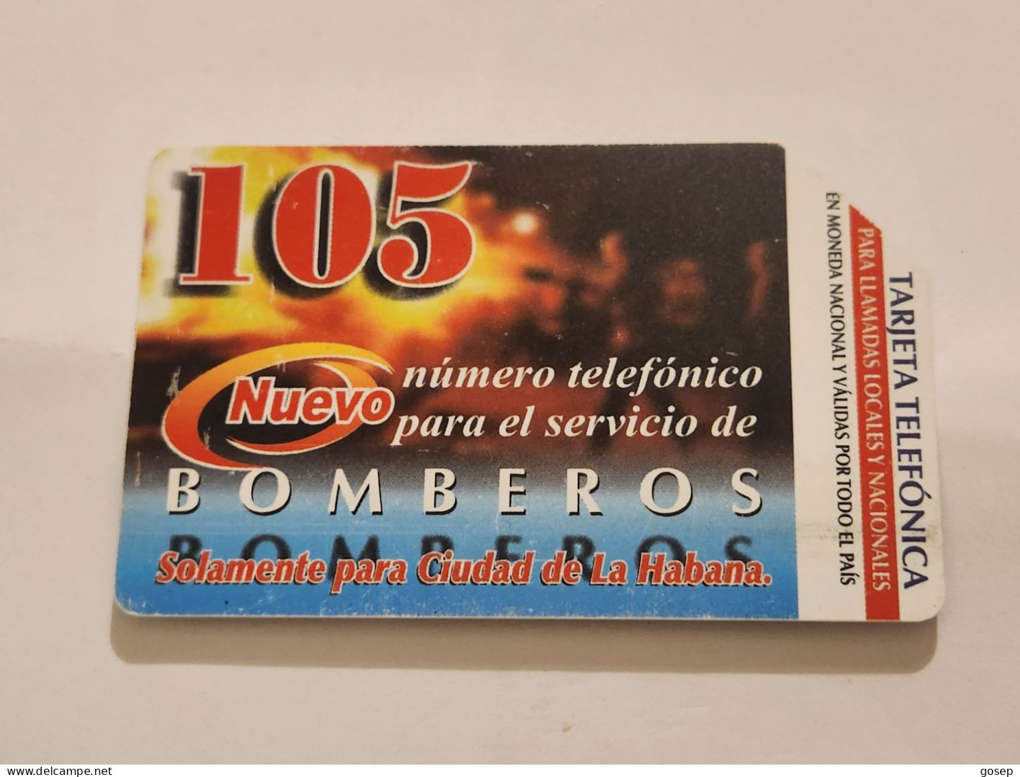 CUBA-(CU-ETE-URM-036)-Bomberos-URMET-(56)-(7.00 Pesos)-(702273047)-used Card+1card Prepiad Free - Kuba