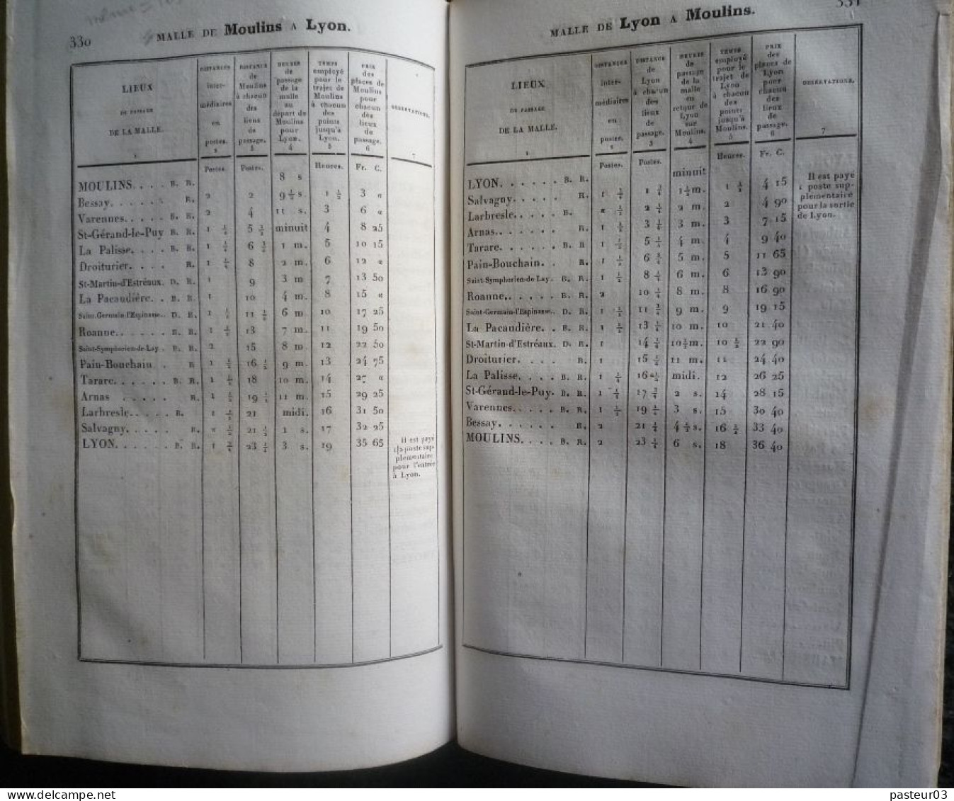 Annuaire des Poste 1833 bon état voir scan RARE