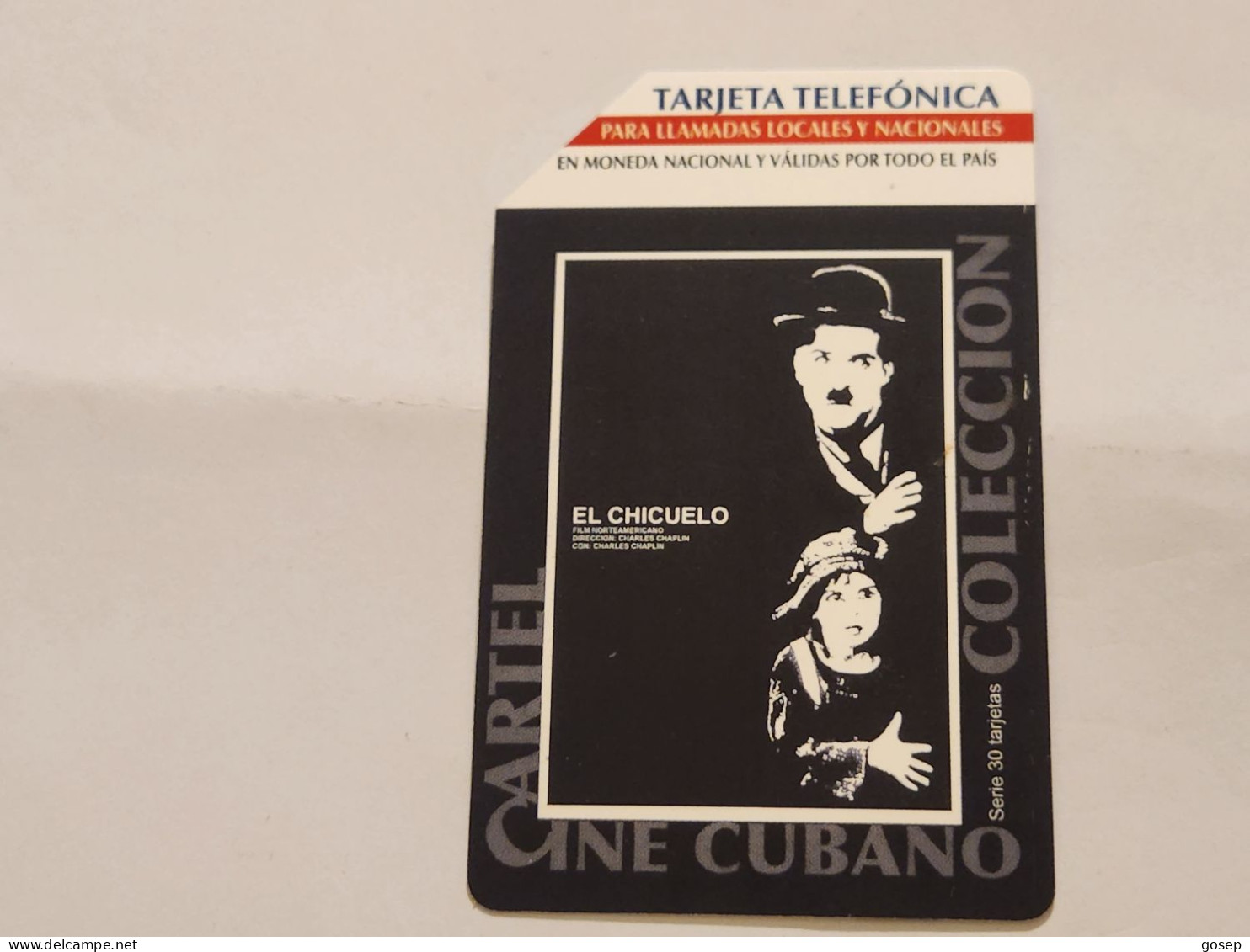 CUBA-(CU-ETE-URM-036)-Charlie Chaplin)-URMET-(58)-(5.00 Pesos)-(503437218)-used Card+1card Prepiad Free - Cuba