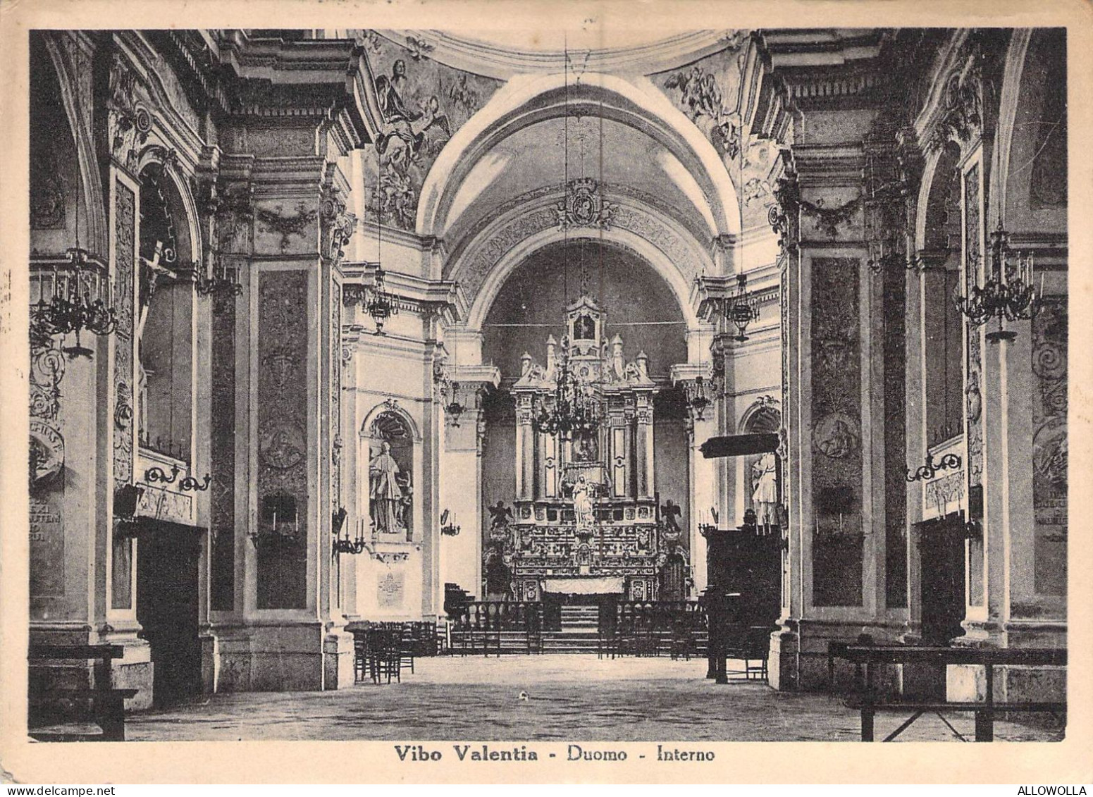 25986 " VIBO VALENTIA-DUOMO-INTERNO " -VERA FOTO-CART. POST. SPED.1939 - Vibo Valentia