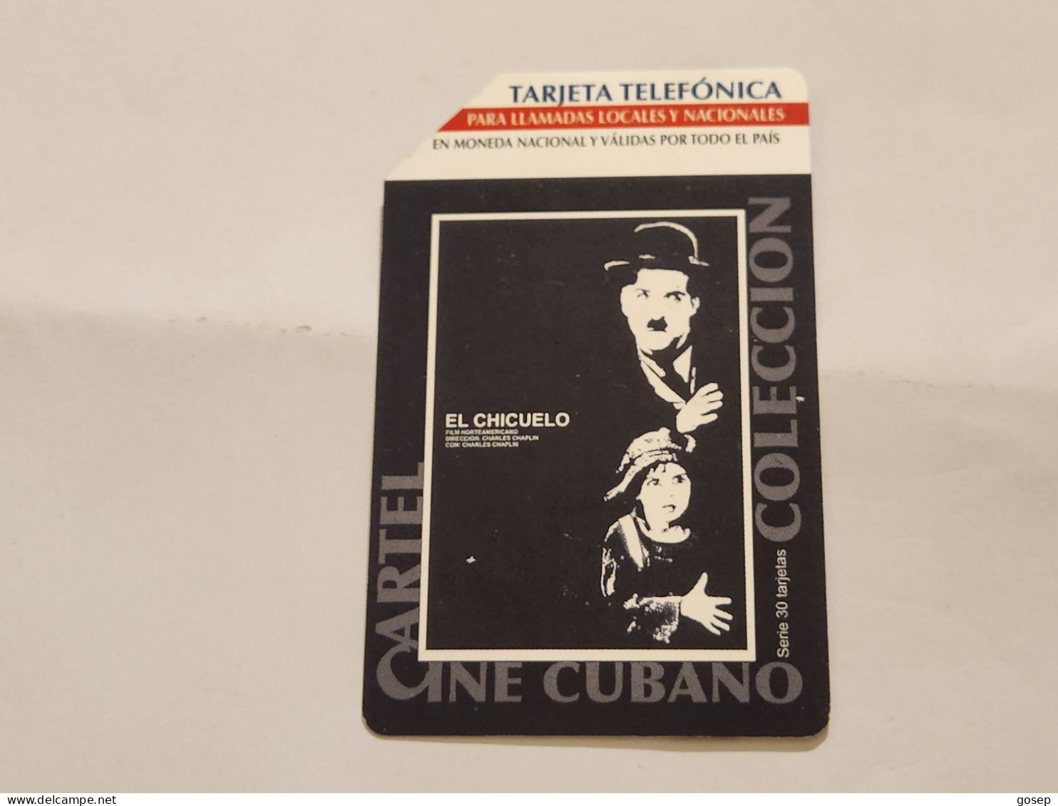 CUBA-(CU-ETE-URM-036)-Charlie Chaplin)-URMET-(59)-(5.00 Pesos)-(503486862)-used Card+1card Prepiad Free - Cuba