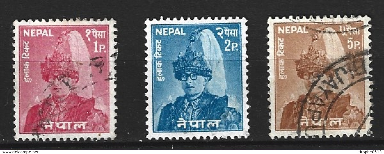 NEPAL. N°144-6 Oblitérés De 1963. Roi Mahendra. - Nepal