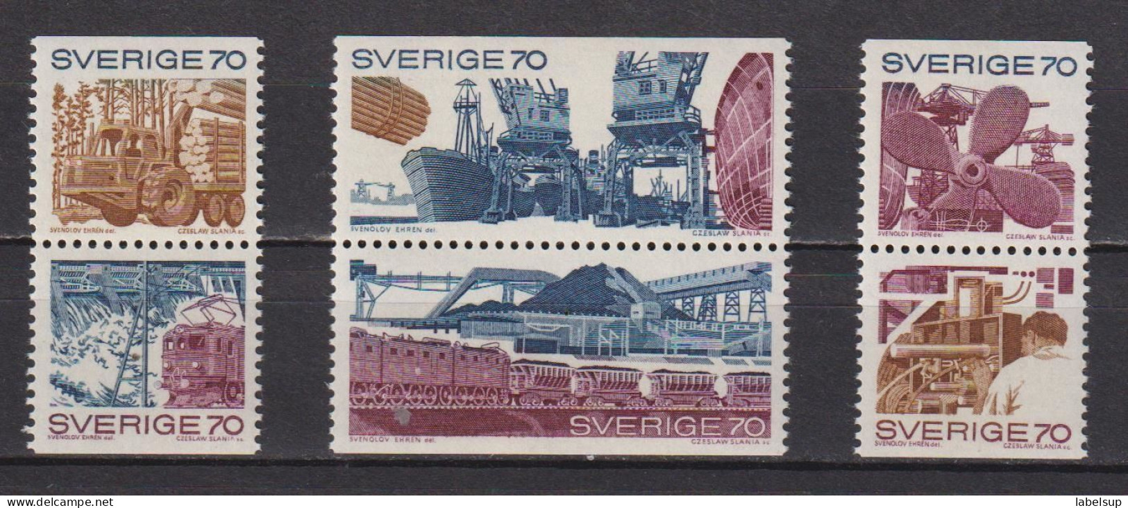 Timbres Neufs** De Suède De 1970 YT 665 à 670 MI 683 à 688 - Neufs