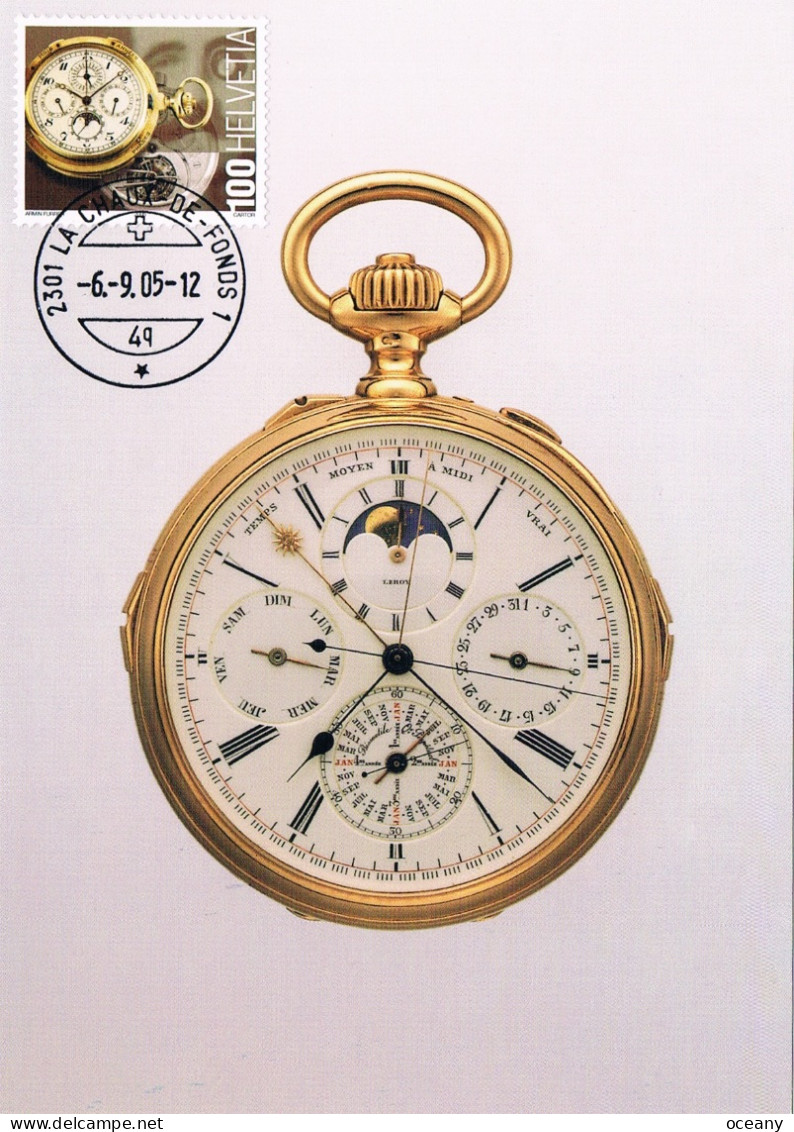 Suisse - Horlogerie Suisse : La Montre CM 1857 (année 2005) - Maximumkaarten
