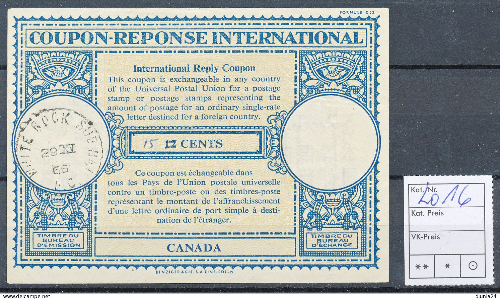 BF0363 / CANADA / KANADA - Collection Of 22 Different Reply Coupon Reponse - Verzamelingen