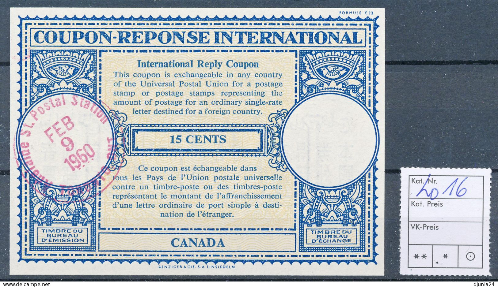 BF0363 / CANADA / KANADA - Collection Of 22 Different Reply Coupon Reponse - Collections