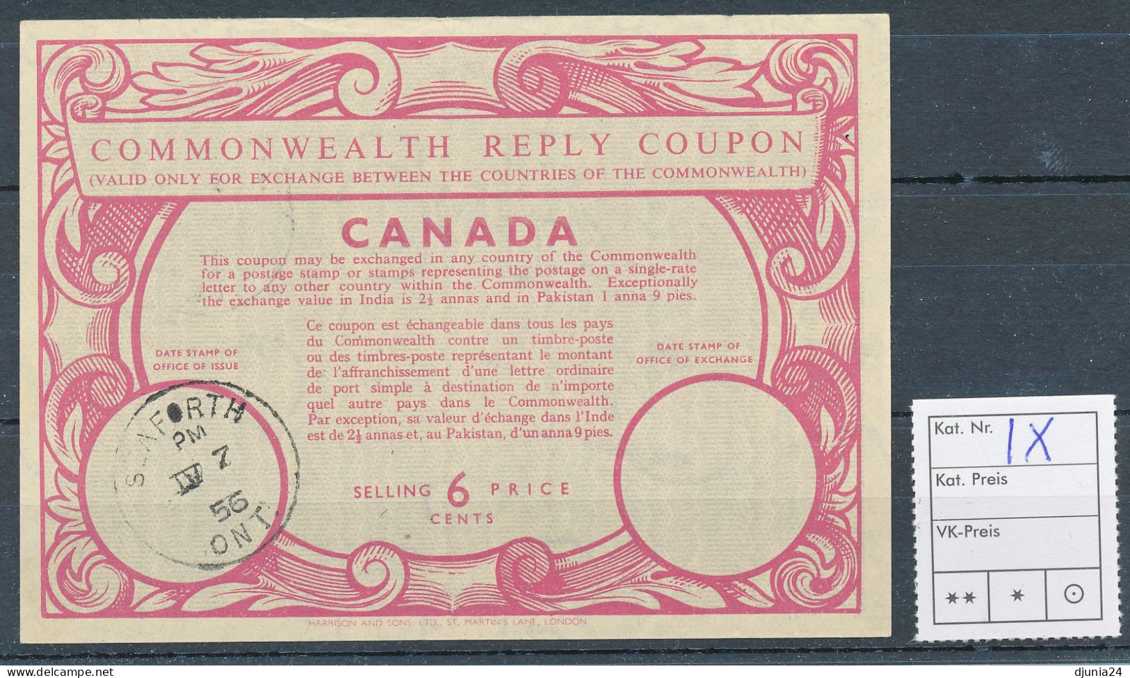BF0363 / CANADA / KANADA - collection of 22 different reply coupon reponse
