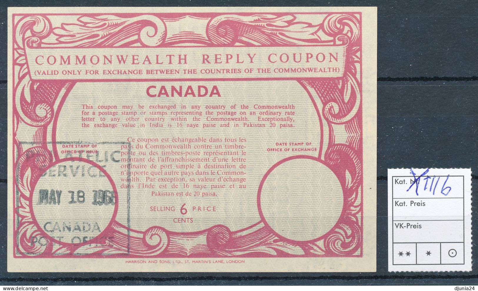 BF0363 / CANADA / KANADA - collection of 22 different reply coupon reponse