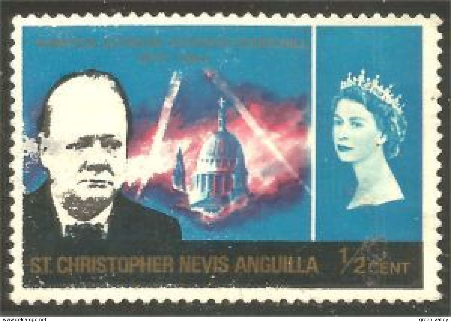 XW01-1455 St Christopher Nevis Anguilla Winston Churchill No Gum - Sir Winston Churchill