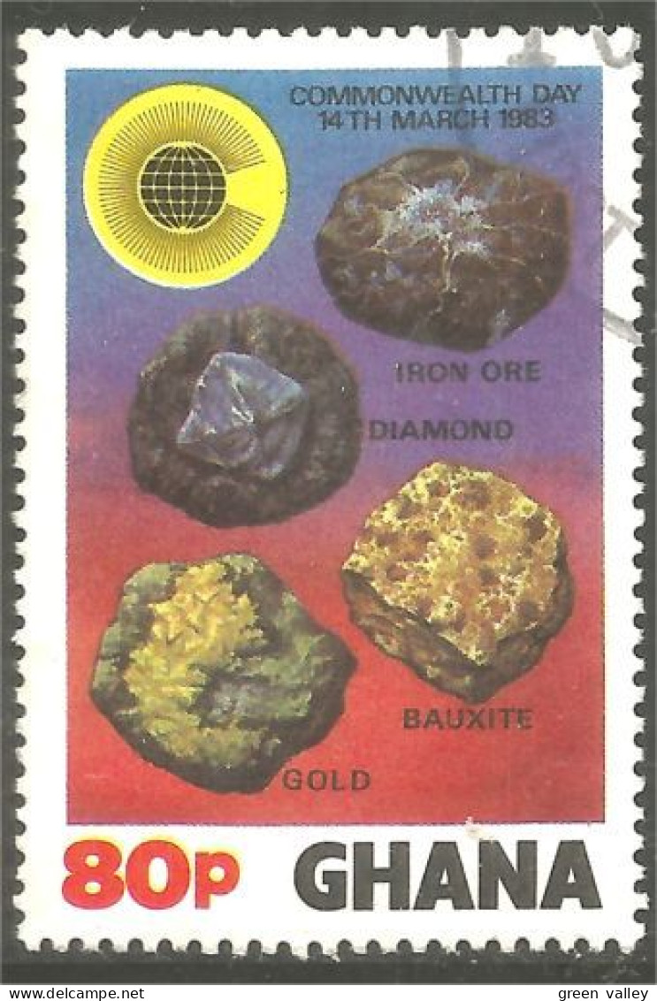 XW01-1284 Ghana Commonwealth Day Diamant Diamond Iron Ore Minerai Fer Bauxite Or Gold - Minerals