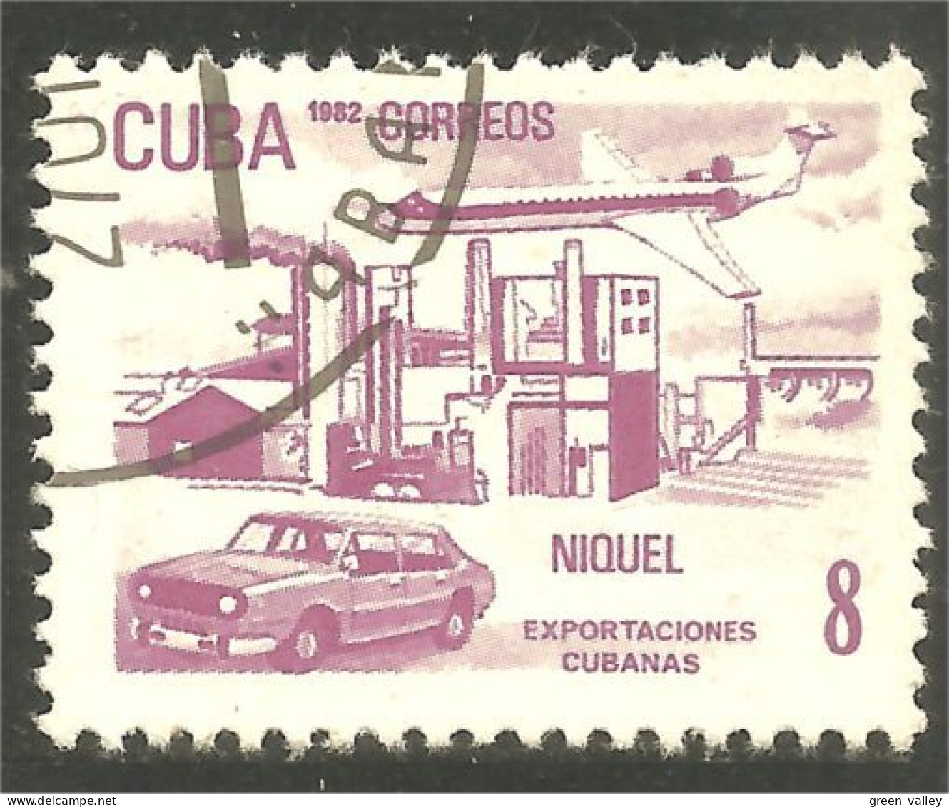 XW01-1950 Cuba Nickel Metal Avion Airplane Auto Automobile Car - Otros & Sin Clasificación