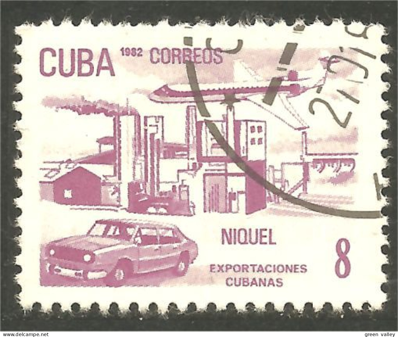 XW01-1949 Cuba Nickel Metal Avion Airplane Auto Automobile Car - Minerals