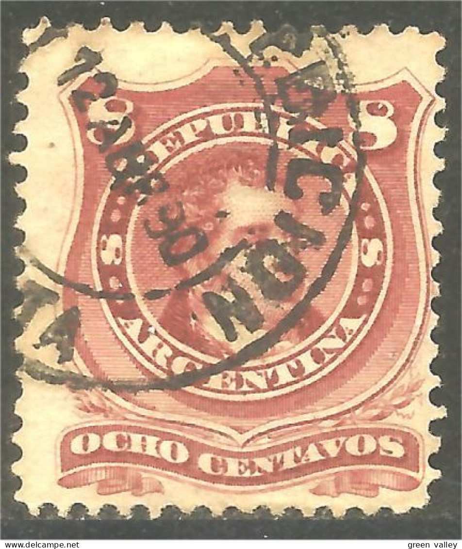 XW01-1907 Argentina 8c Brown Red Brun Rouge Rivadavia - Oblitérés