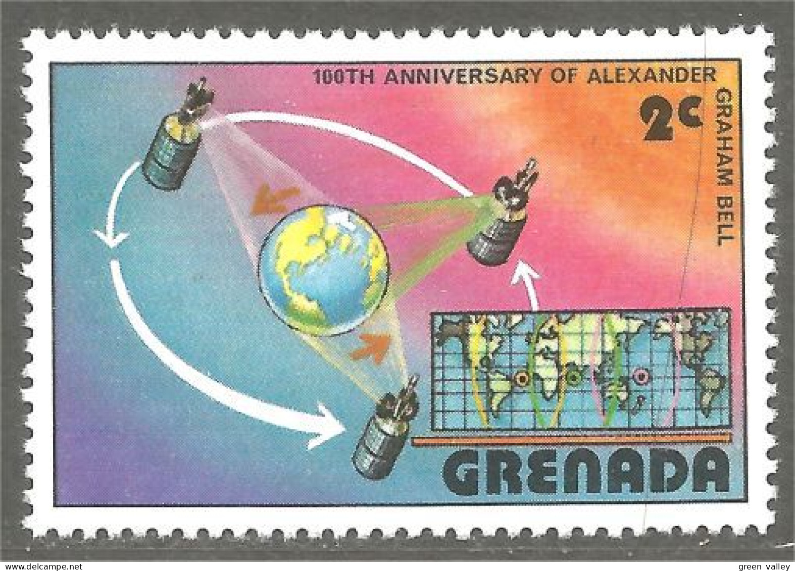 XW01-1776 Grenada Espace Space Communications Satellite Graham Bell MNH ** Neuf SC - Noord-Amerika