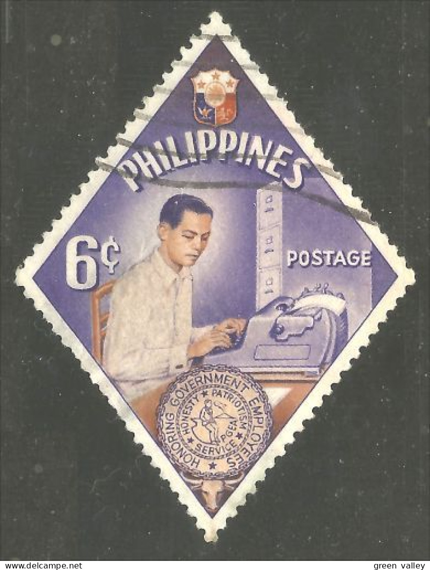 XW01-1660 Philippines Machine Ecrire Typewriter Armoiries Coat Arms - Francobolli