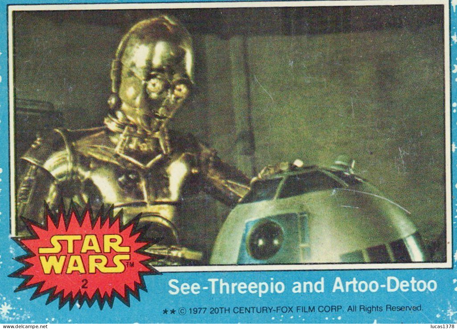 RARE / 1977 STAR WARS - Topps Original Blue Series 1 Carte #2 - Star Wars