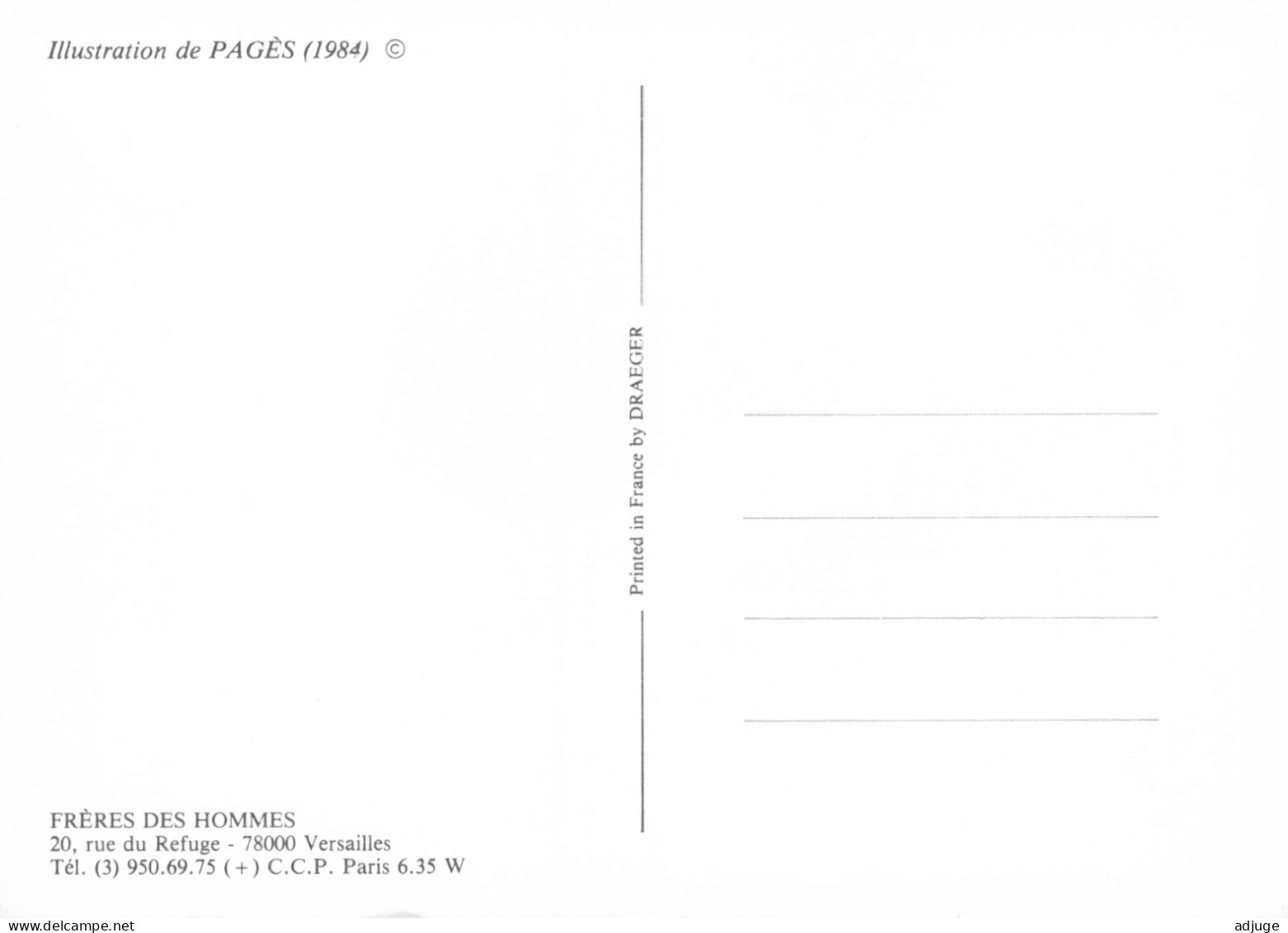 CPM- FRÈRES DES HOMMES - Illustration De PAGÈS - 1984 - Printed DRAEGER *TBE* 2scans* - Pages