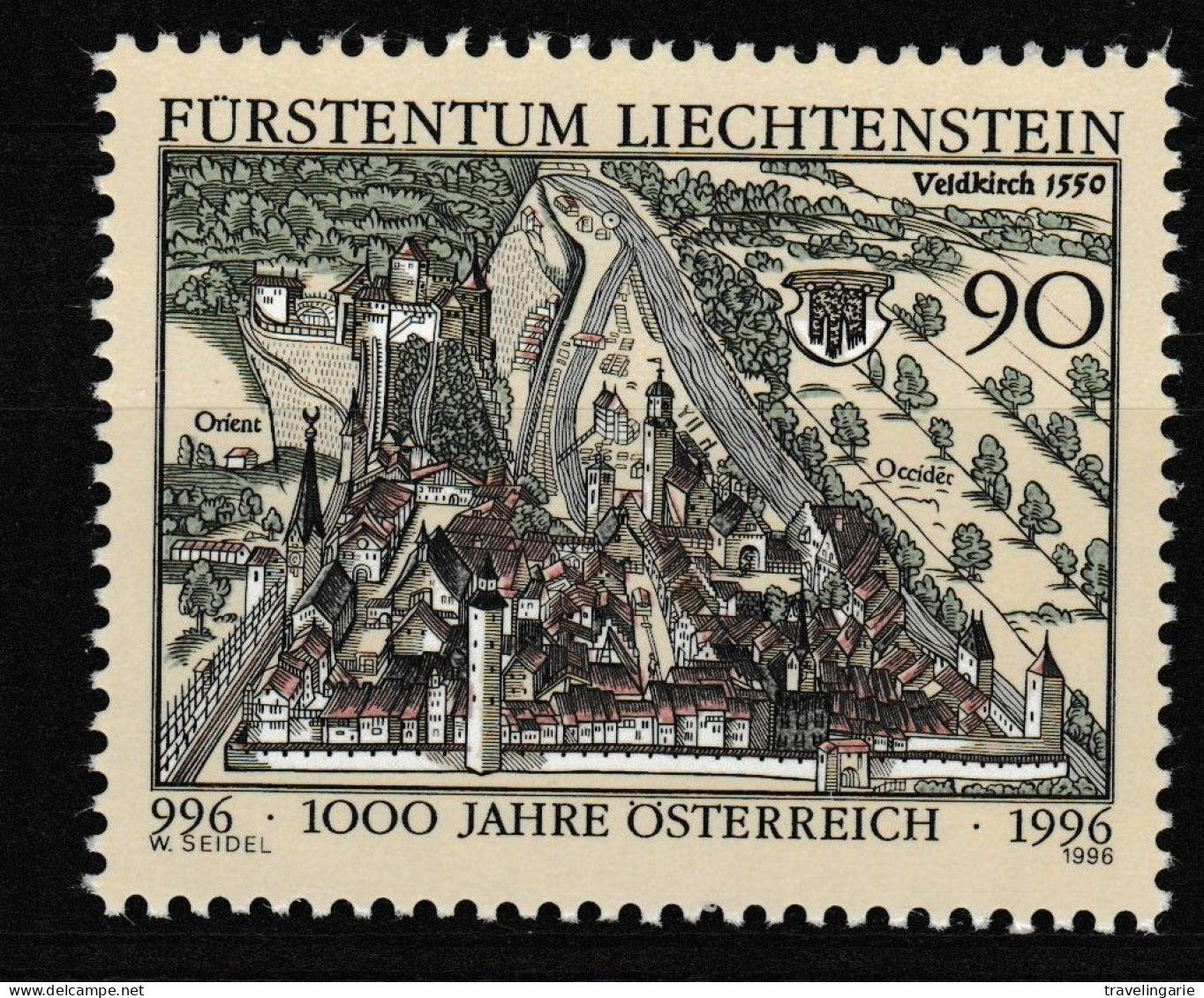 Liechtenstein 1996 Millennium Of Austria - Wood Engraving  ** MNH - Grabados