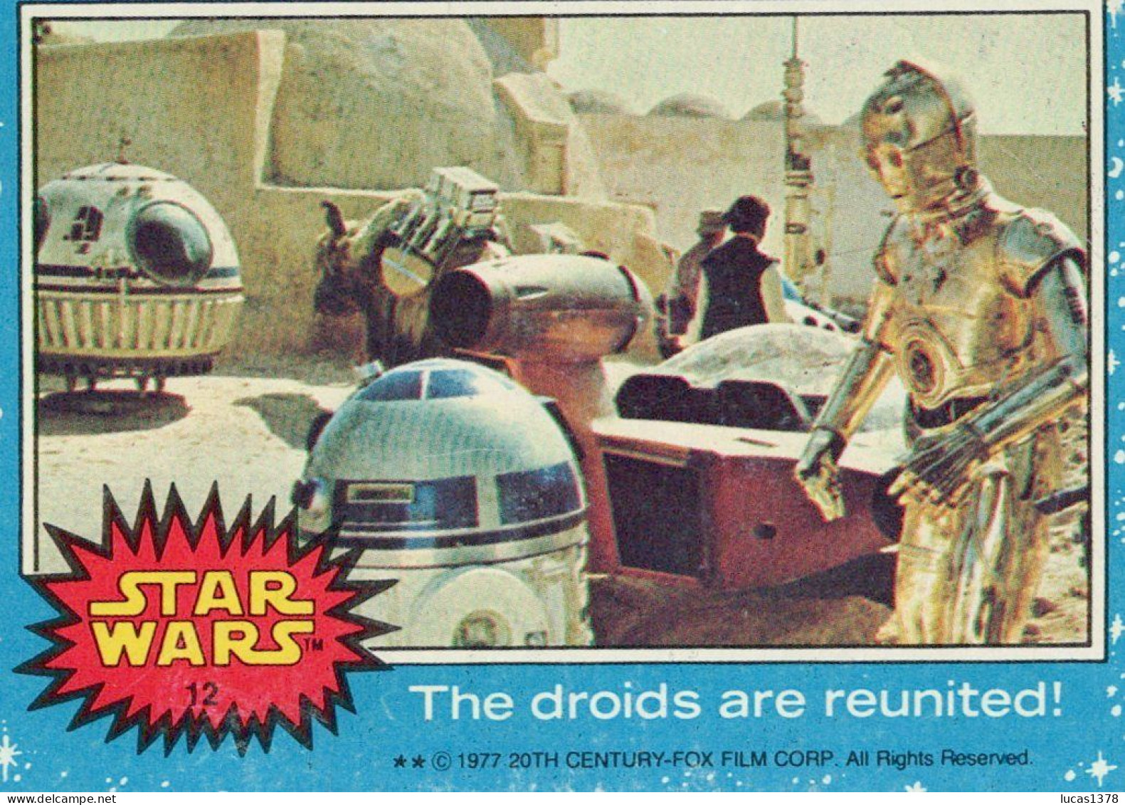 RARE / 1977 STAR WARS - Topps Original Blue Series 1 Carte # 12 - Star Wars