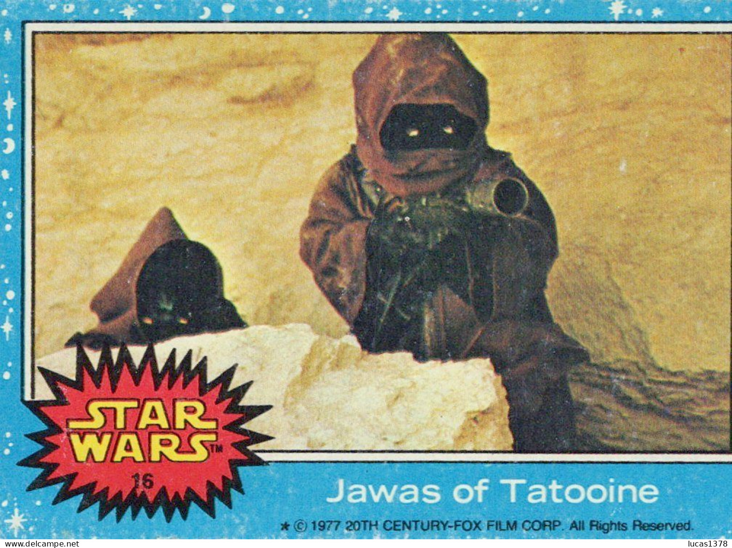 RARE / 1977 STAR WARS - Topps Original Blue Series 1 Carte # 16 - Star Wars