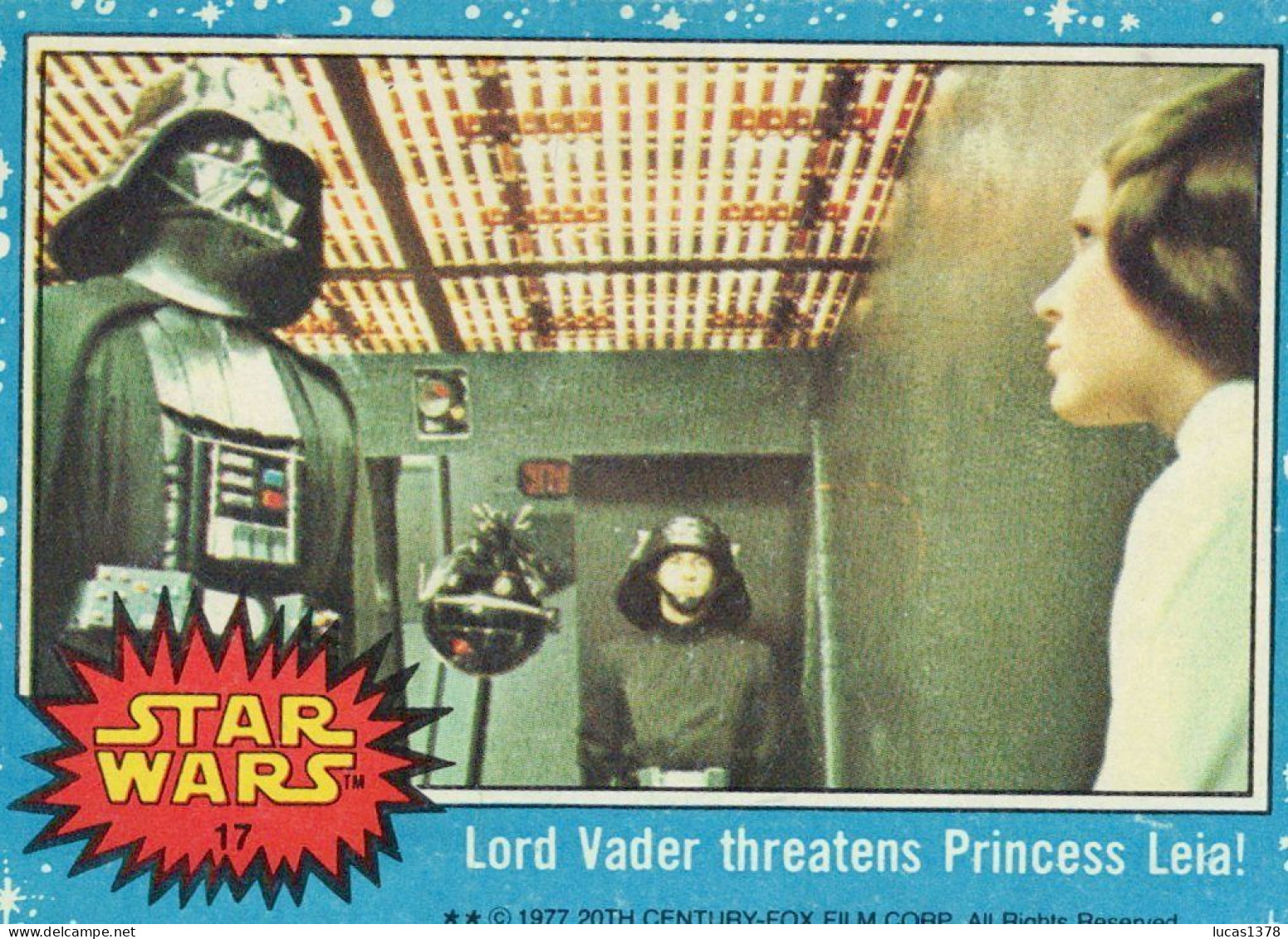 RARE / 1977 STAR WARS - Topps Original Blue Series 1 Carte # 17 - Star Wars