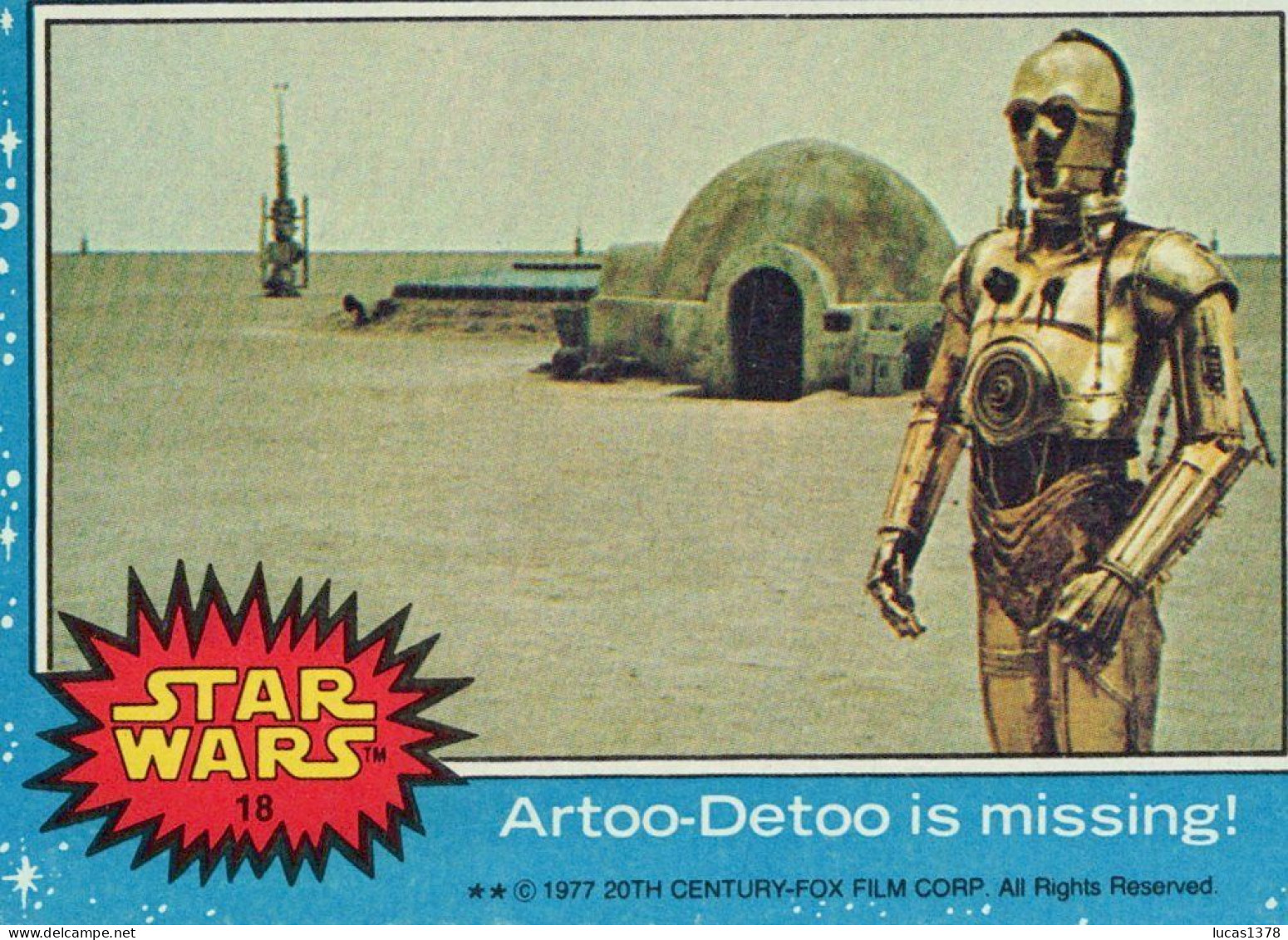 RARE / 1977 STAR WARS - Topps Original Blue Series 1 Carte # 18 - Star Wars