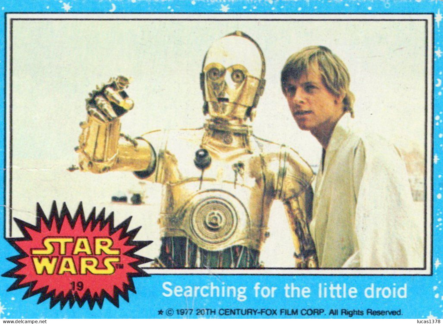 RARE / 1977 STAR WARS - Topps Original Blue Series 1 Carte # 19 - Star Wars