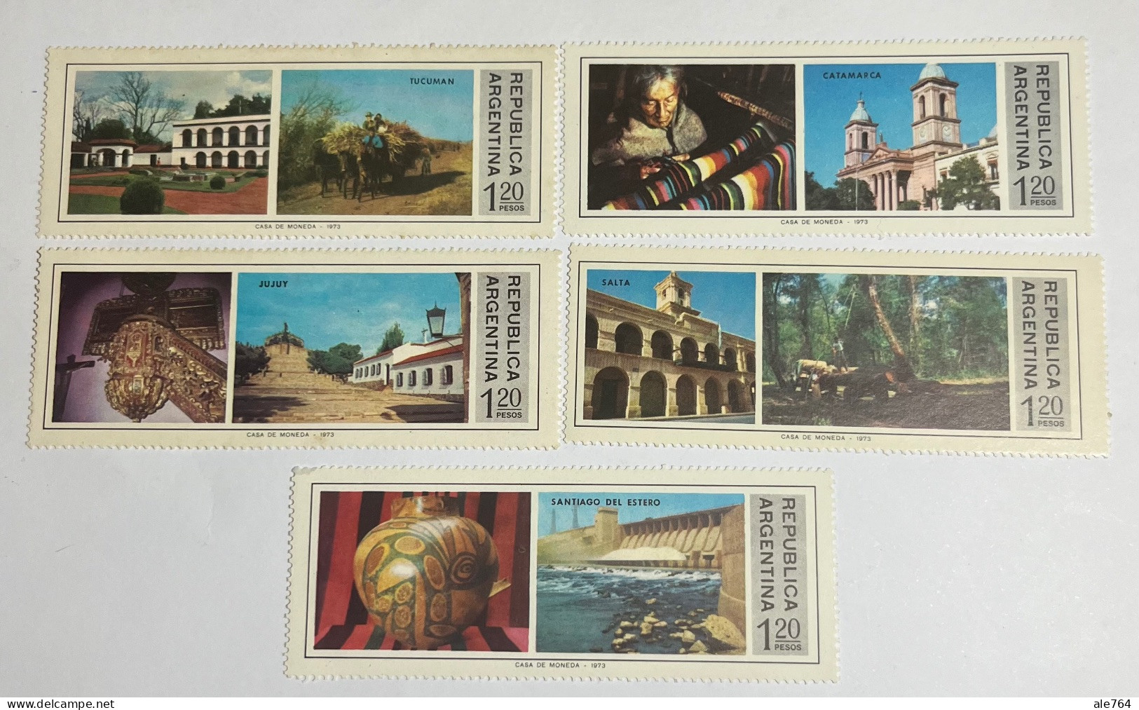 Argentina Provincias Argentinas $ 1,20, GJ 1682/6, S 1058/62, Mi 1208/12, MNH. - Unused Stamps