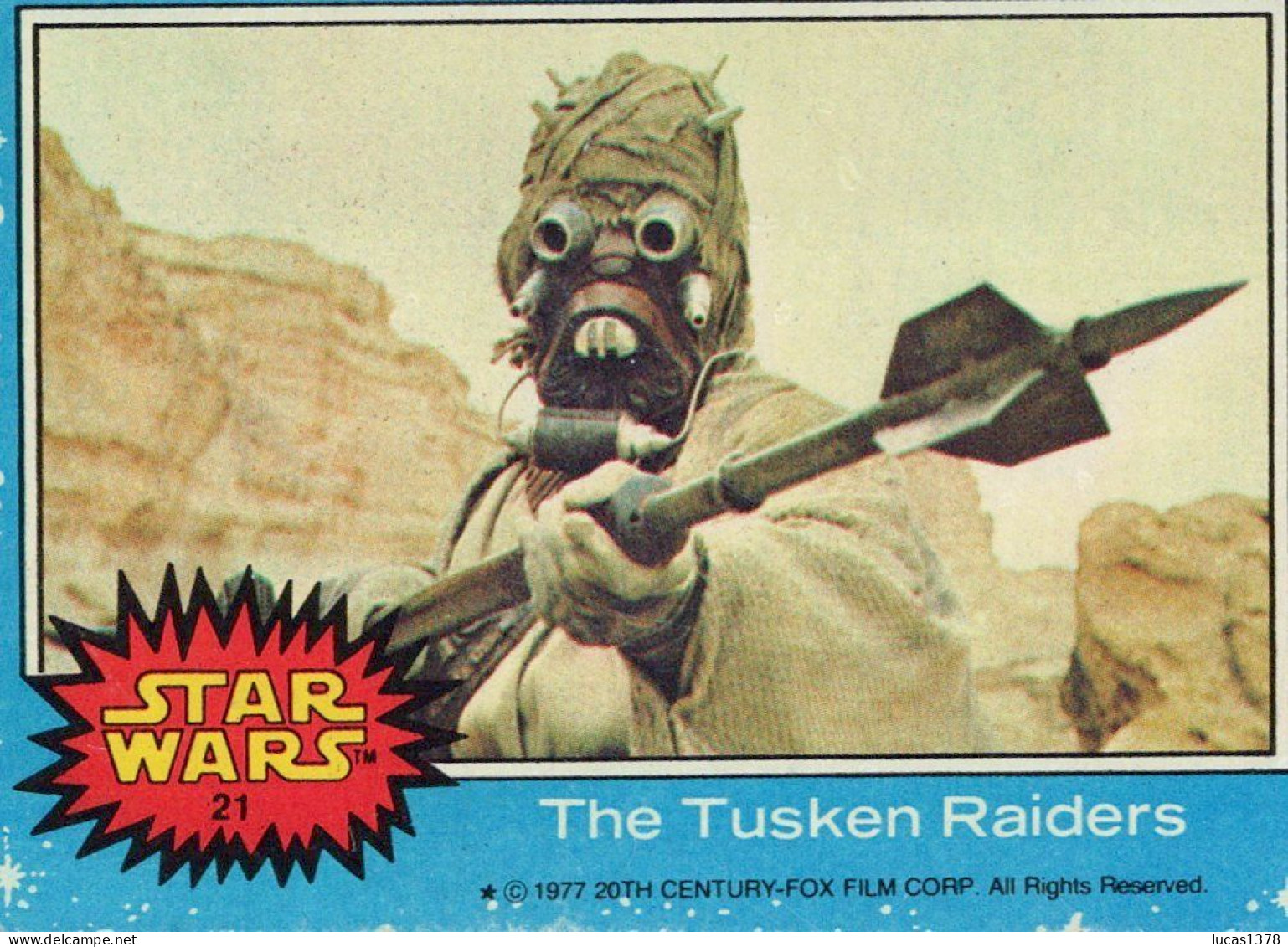 RARE / 1977 STAR WARS - Topps Original Blue Series 1 Carte # 21 - Star Wars