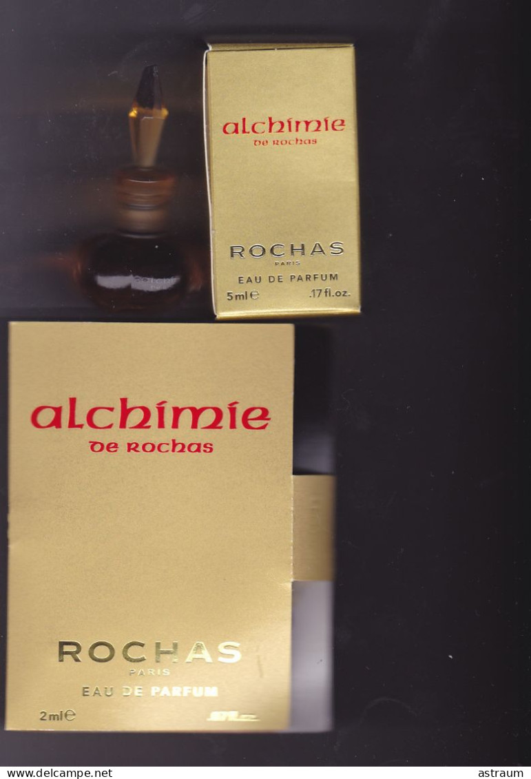 Lot 2 Miniature Vintage Parfum - Rochas - EDP - Alchimie - Plein Avec Boite 5ml + 1 Tube Plein 2ml Dans Support Neuf - Miniatures Femmes (avec Boite)