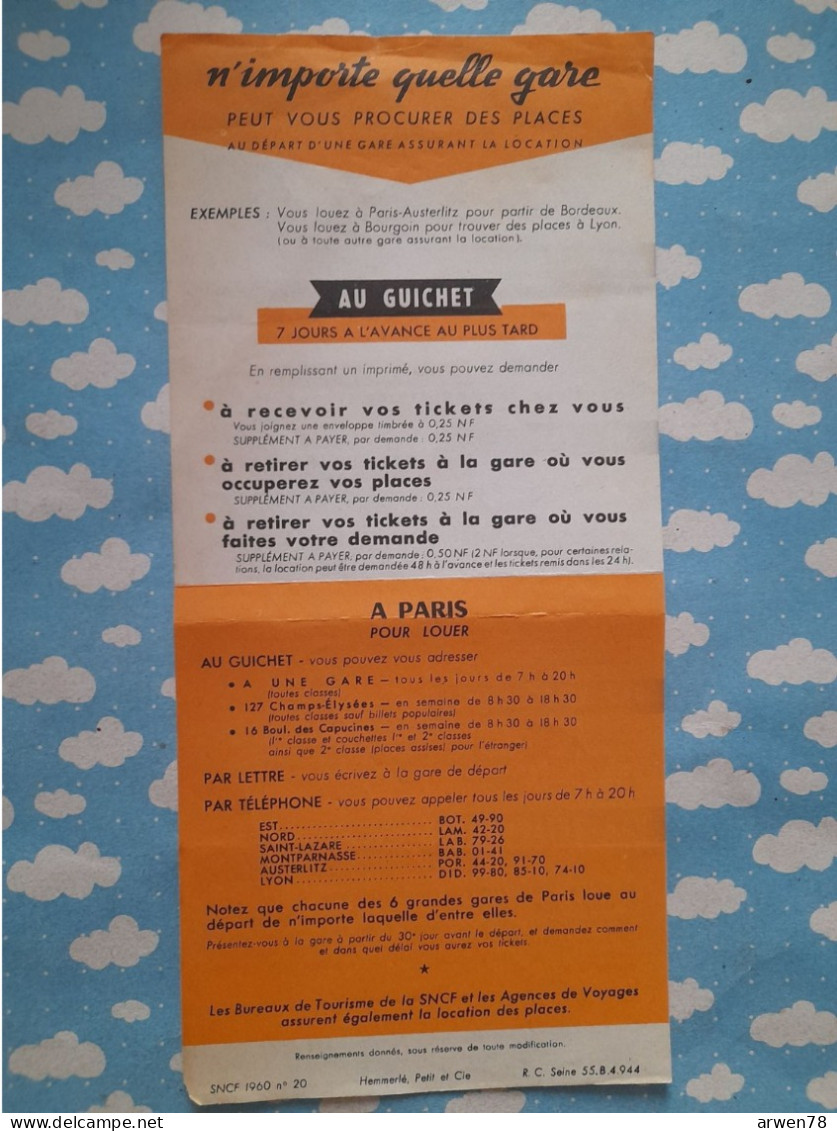 SNCF Billet De Conge Annuel 1960 - Autres & Non Classés
