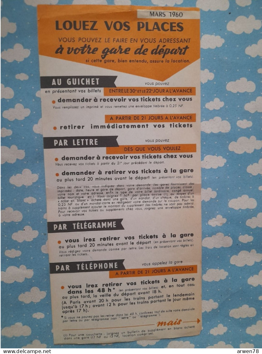 SNCF Billet De Conge Annuel 1960 - Sonstige & Ohne Zuordnung
