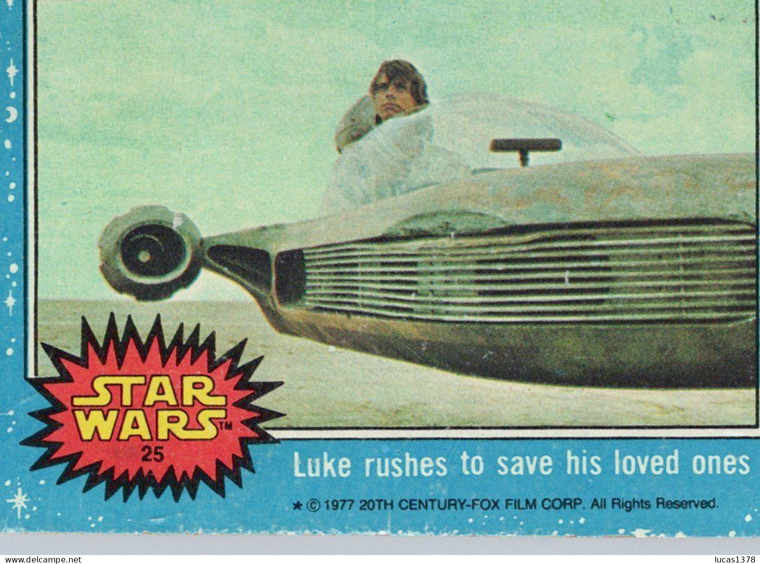 RARE / 1977 STAR WARS - Topps Original Blue Series 1 Carte # 25 - Star Wars