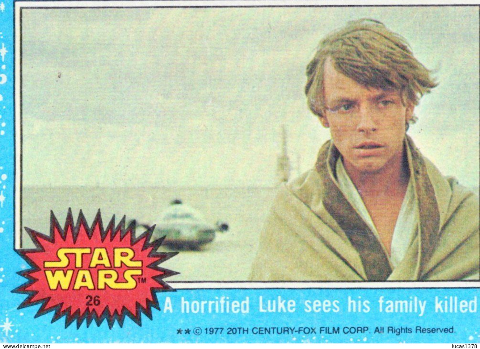 RARE / 1977 STAR WARS - Topps Original Blue Series 1 Carte # 26 - Star Wars