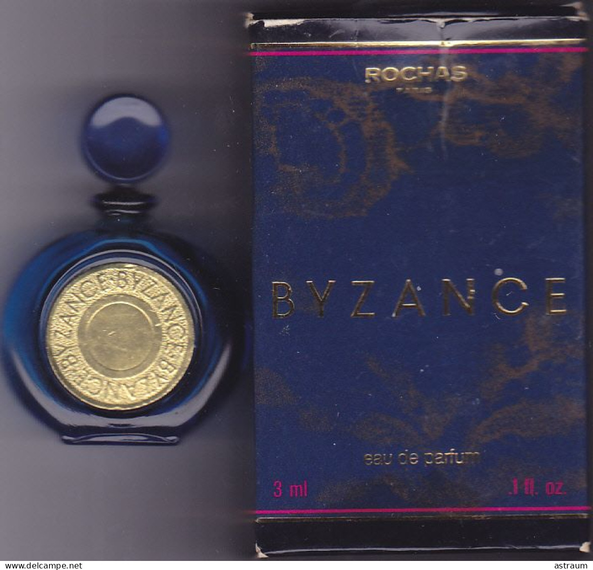 Miniature Vintage Parfum - Rochas - EDP - Byzance - Vide Avec Boite 3ml - Miniatures Femmes (avec Boite)