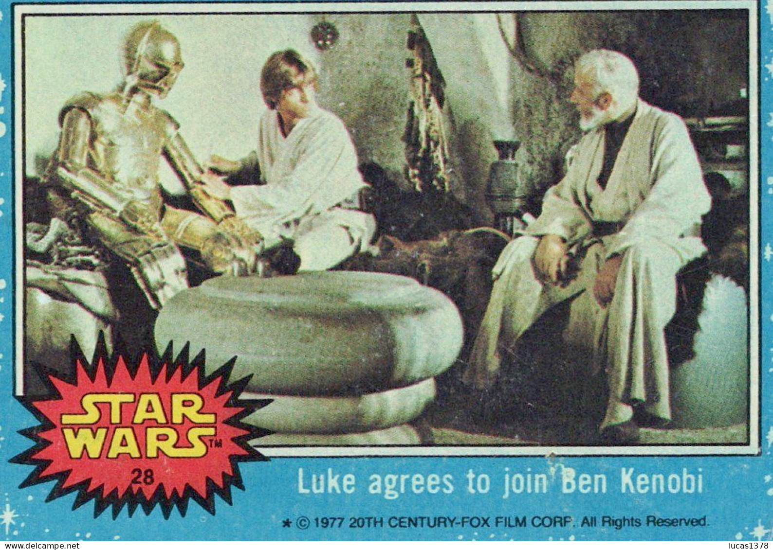 RARE / 1977 STAR WARS - Topps Original Blue Series 1 Carte # 28 - Star Wars