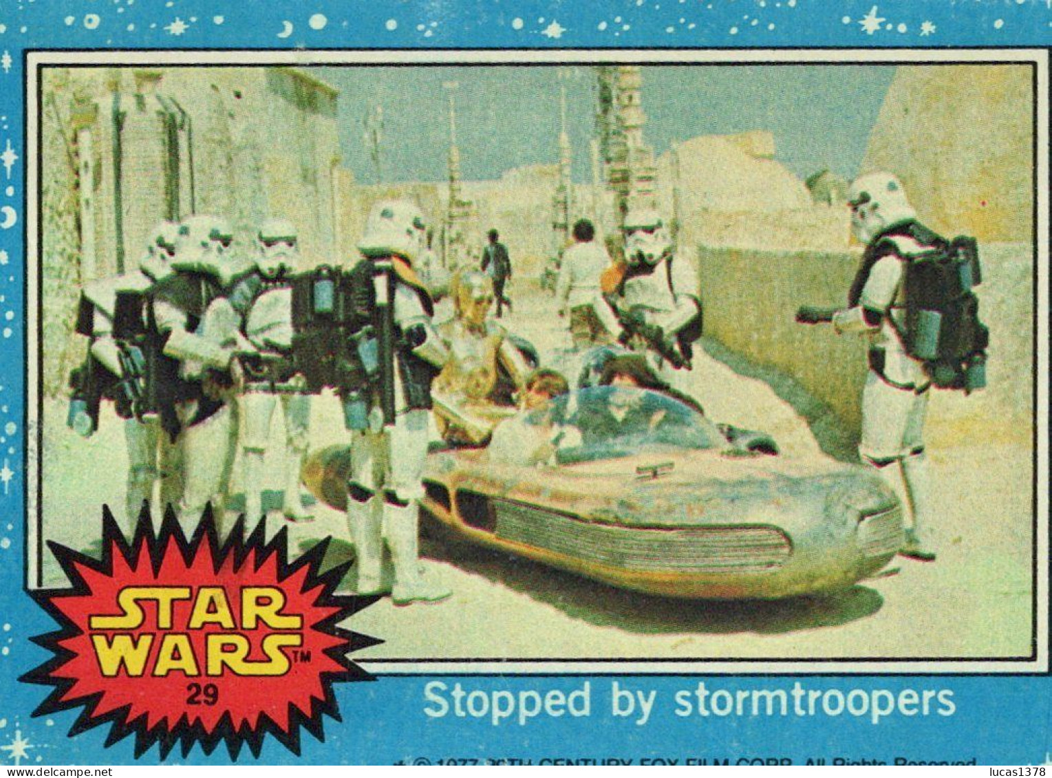 RARE / 1977 STAR WARS - Topps Original Blue Series 1 Carte # 29 - Star Wars