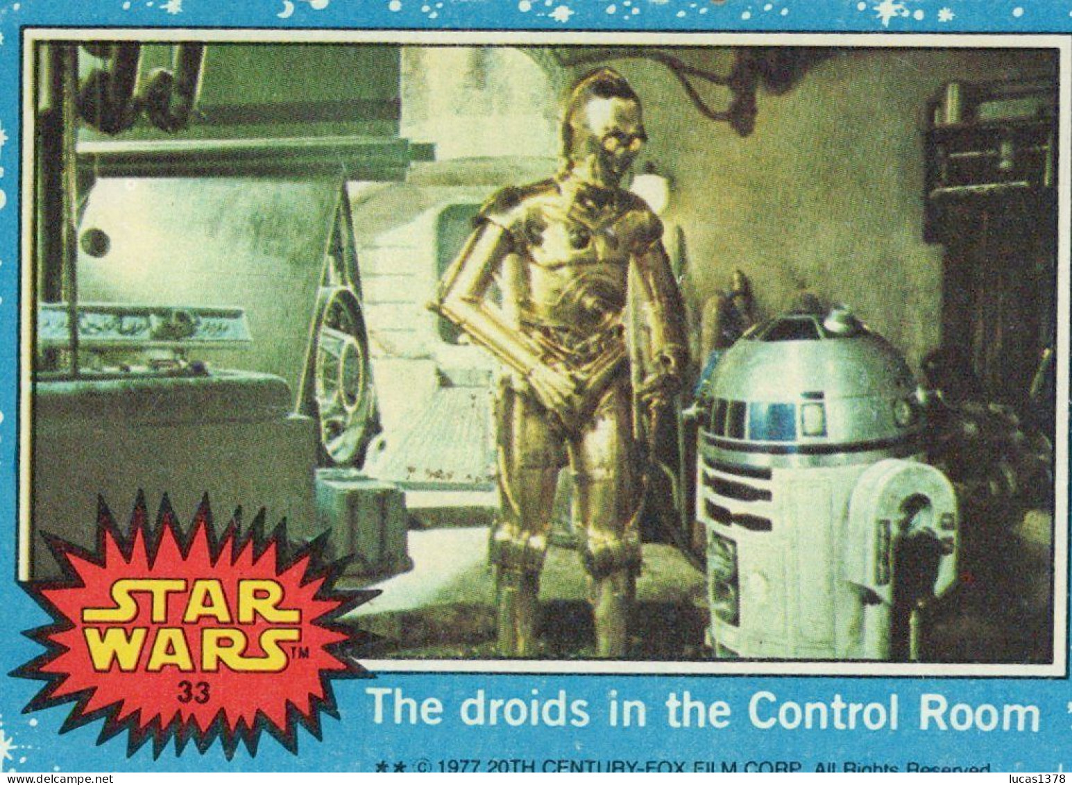 RARE / 1977 STAR WARS - Topps Original Blue Series 1 Carte # 33 - Star Wars