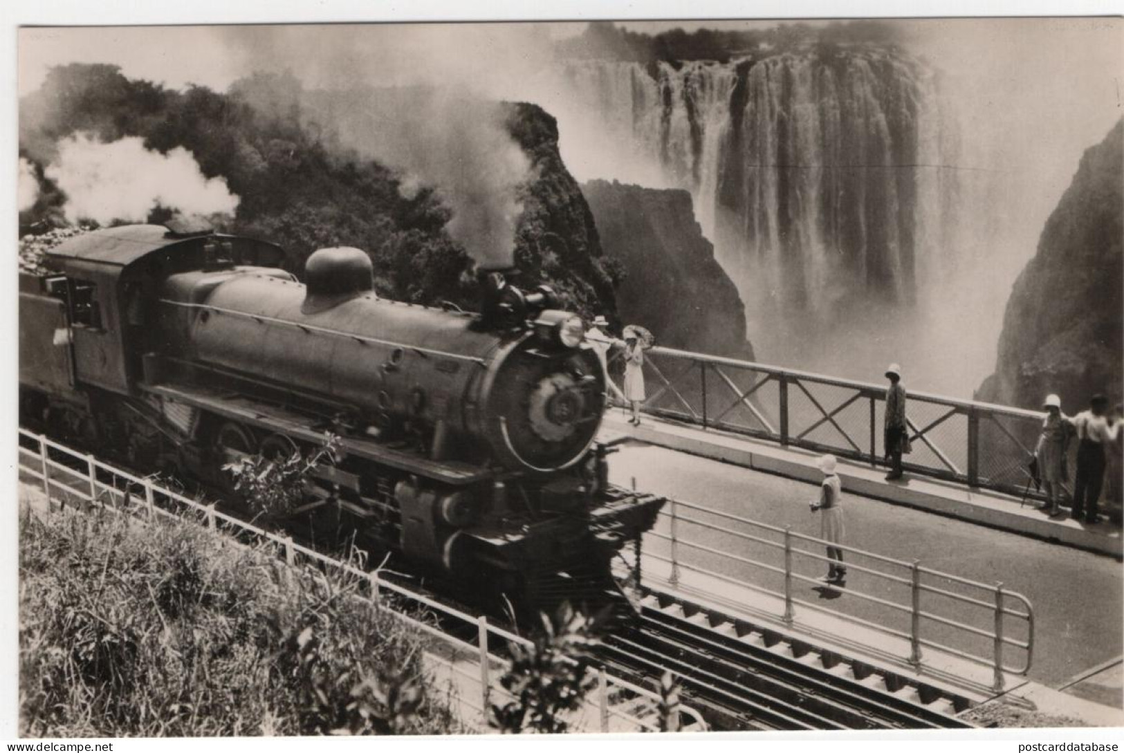 A Rhodesia Railways' Train Crossing The Victoria Falls Bridge - & Train - Zimbabwe