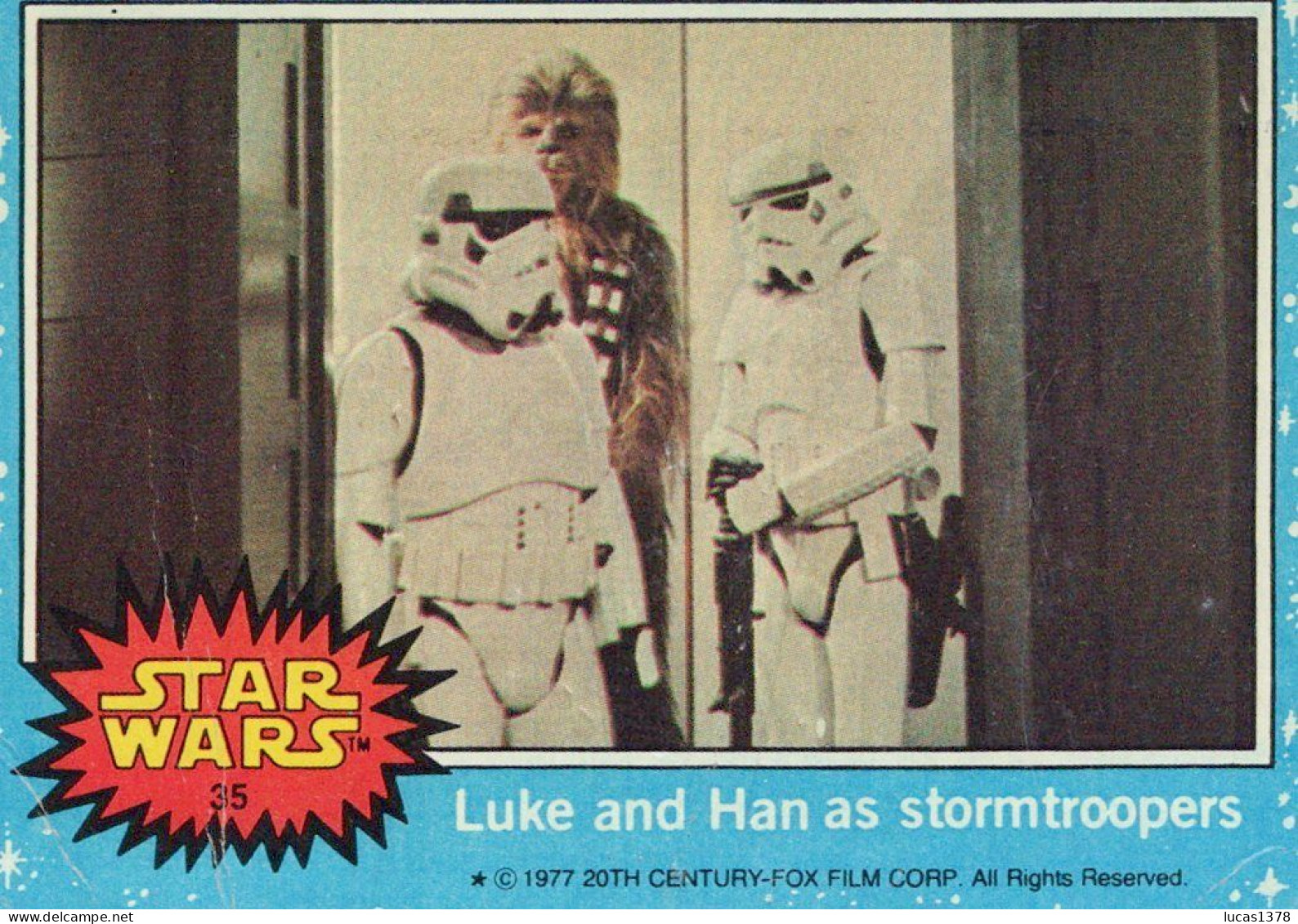 RARE / 1977 STAR WARS - Topps Original Blue Series 1 Carte # 35 - Star Wars