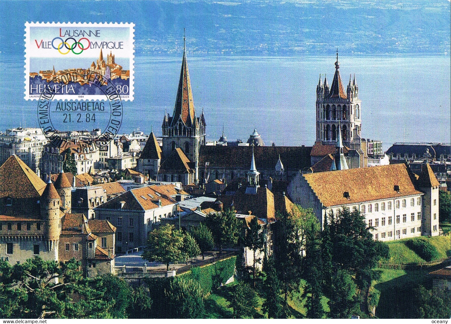 Suisse - Siège Du Comité International Olympique (C.I.O.) à Lausanne CM 1198 (année 1984) - Cartoline Maximum